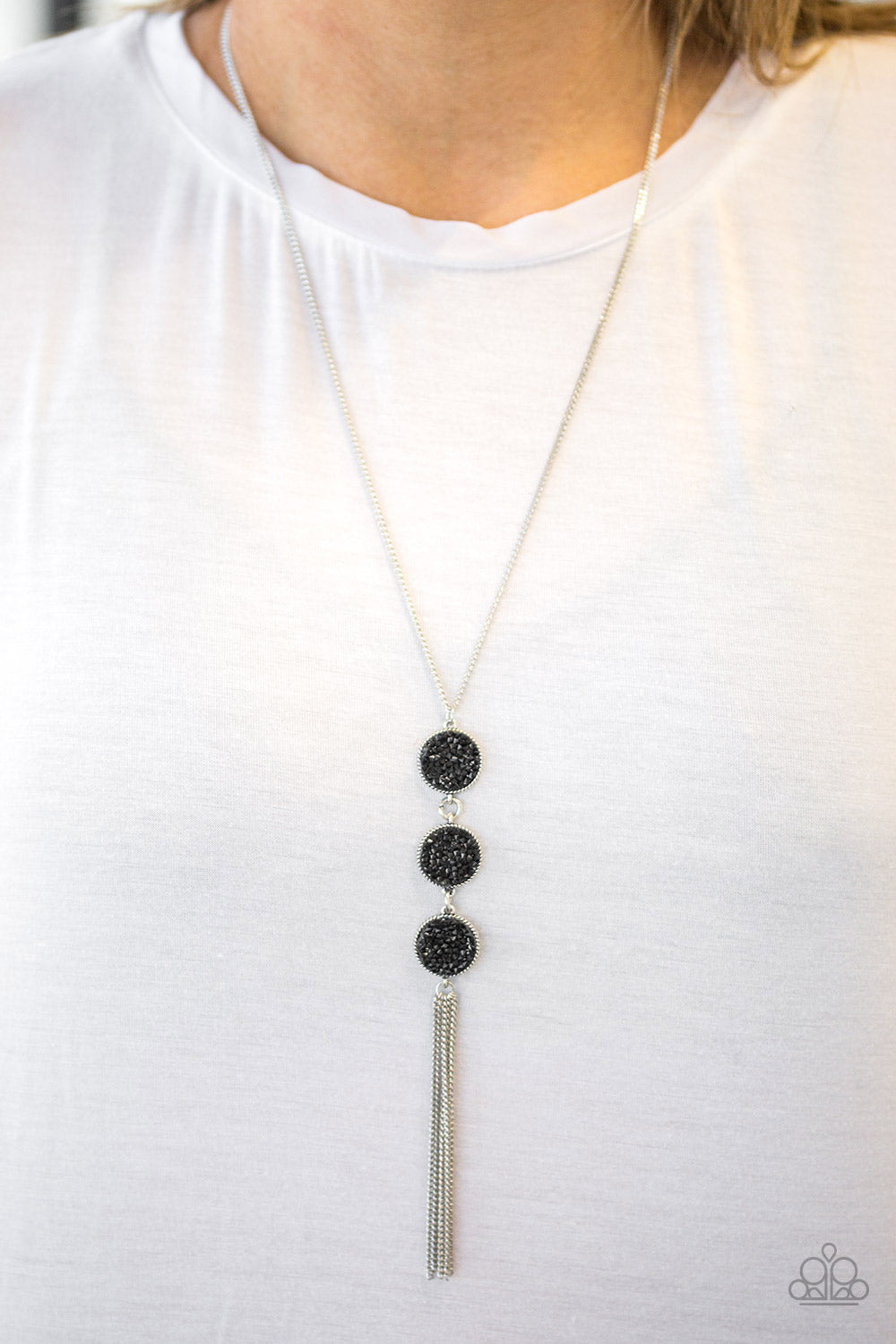 Triple Shimmer - Black Necklace