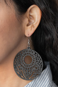 Mandala Mambo - Black Earrings