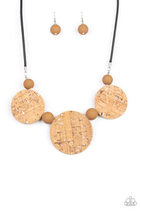 Pop The Cork - Brown Necklace