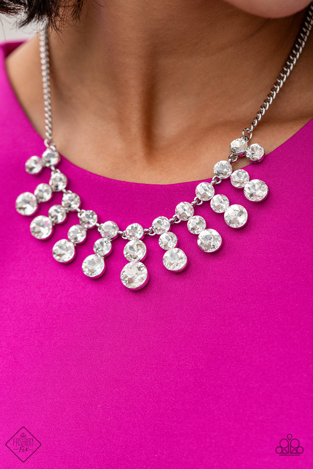 Celebrity Couture - White Necklace - Fiercely 5th Avenue