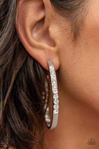 Borderline Brilliance - White Earrings - Fiercely 5th Avenue