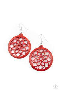 Mandala Meadow - Red Earrings