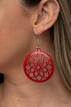 Load image into Gallery viewer, Mandala Meadow - Red Earrings
