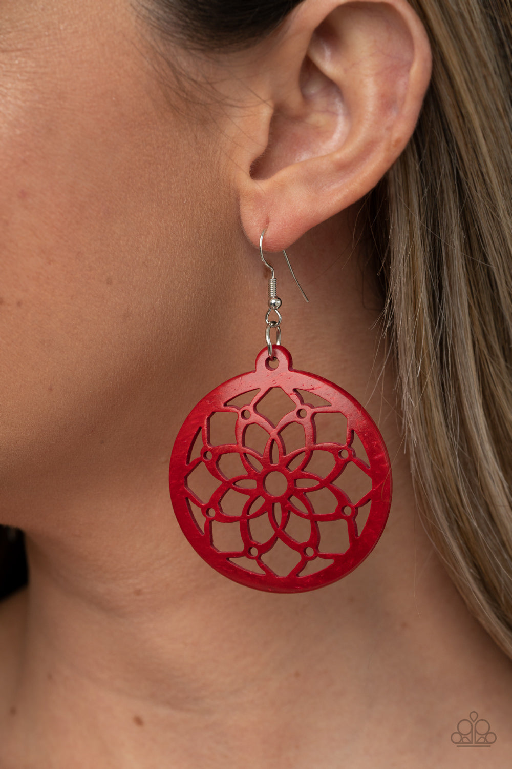 Mandala Meadow - Red Earrings