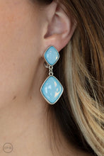 Load image into Gallery viewer, Double Dipping Diamonds - Blue Earrings
