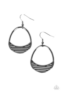 Segmented Shimmer - Black Earrings