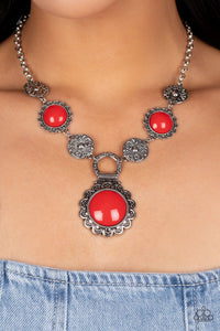 Poppy Persuasion - Red Necklace