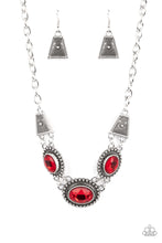 Load image into Gallery viewer, Textured TRAPEZOID - Red Necklace
