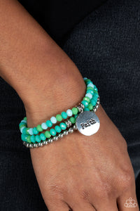 Fashionable Faith - Green Bracelet