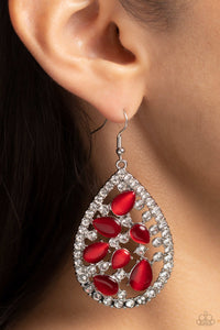 Cats Eye Class - Red Earrings