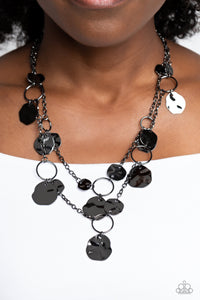 Hammered Horizons - Black Necklace