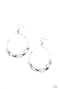 Cats Eye Charisma - White Earrings