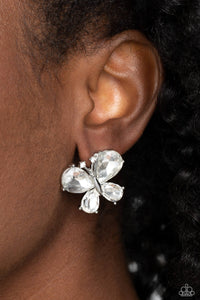 Winged Whimsy - White Earrings